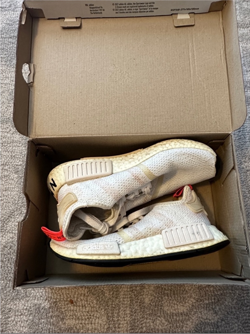 Adidas NMD R1 Cream & Orange Sneakers | 6